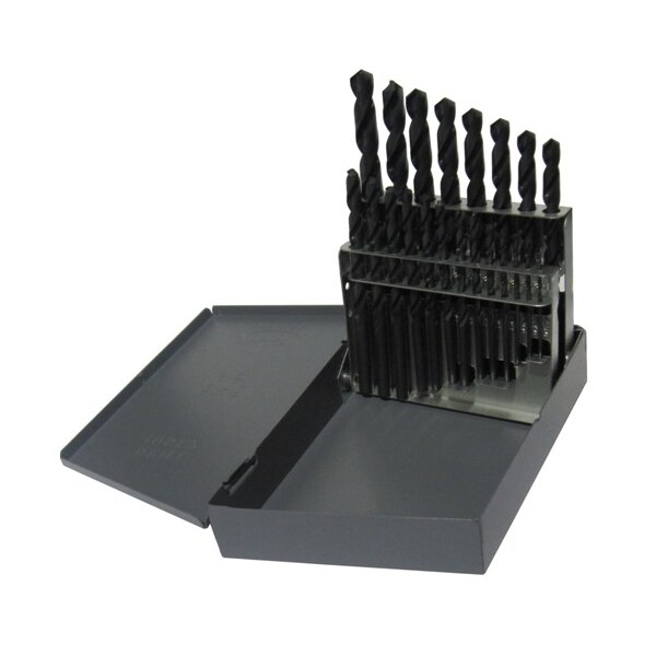 Drill America 1.00mm- 10.00mmx.5mm 19Pc. HSS Jobber Length Drill Bit Set DWD4019-SET